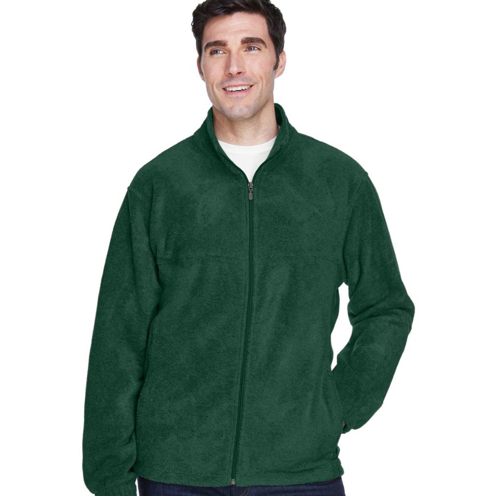 Harriton - Men’s Hunter Grn full zip fleece Jacket
